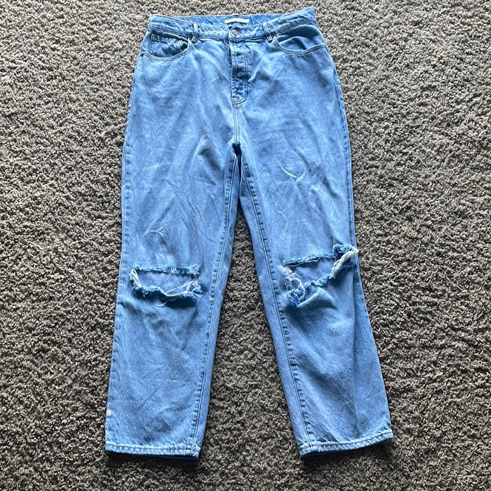 High Rise Straight Pacsun Ripped Knee Jeans
